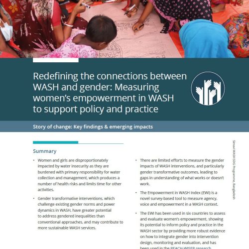 Cover of the Story of Change report, Redefining the connections between WASH and gender